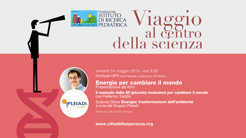 Energie per cambiare il mondo: il 24 maggio Federico Taddia e Pleiadi incontrano le scuole primarie